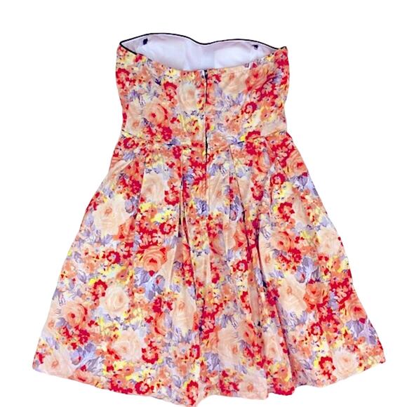 Love Reign Strapless Floral Dress Size 5 - Picture 2 of 3